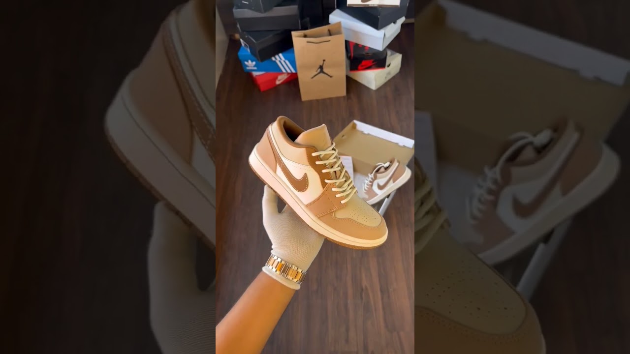 Air Jordan 1 Low SE Hemp Light British Tan Brow WITH ORIGINAL BOX*/Master With OG box SIZE*:- 41-45