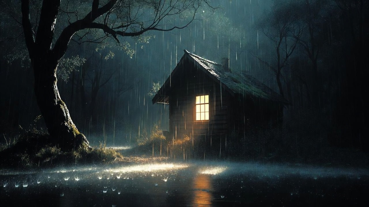 Heavy Rain at Night 🌧️🎹 99% Instantly Fall Asleep | Healing Rain Sounds & Soft Piano
