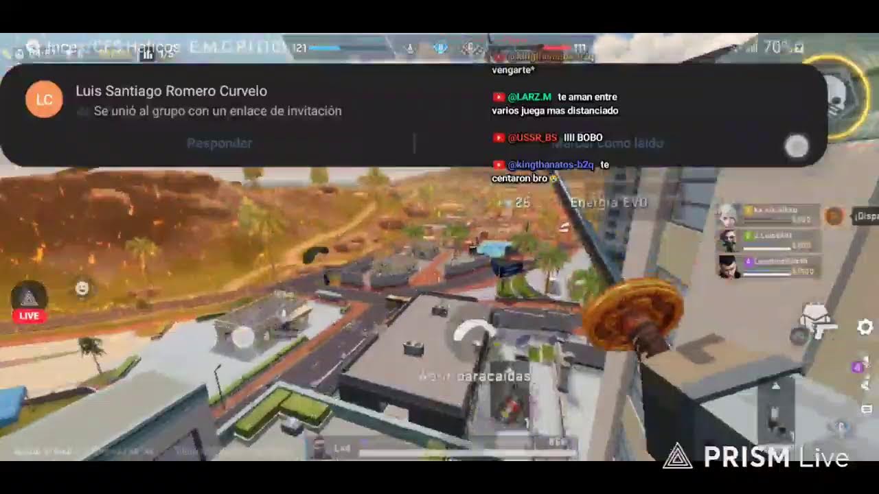 Prueba de Stream en un Samsung S9 en Bloodstrike