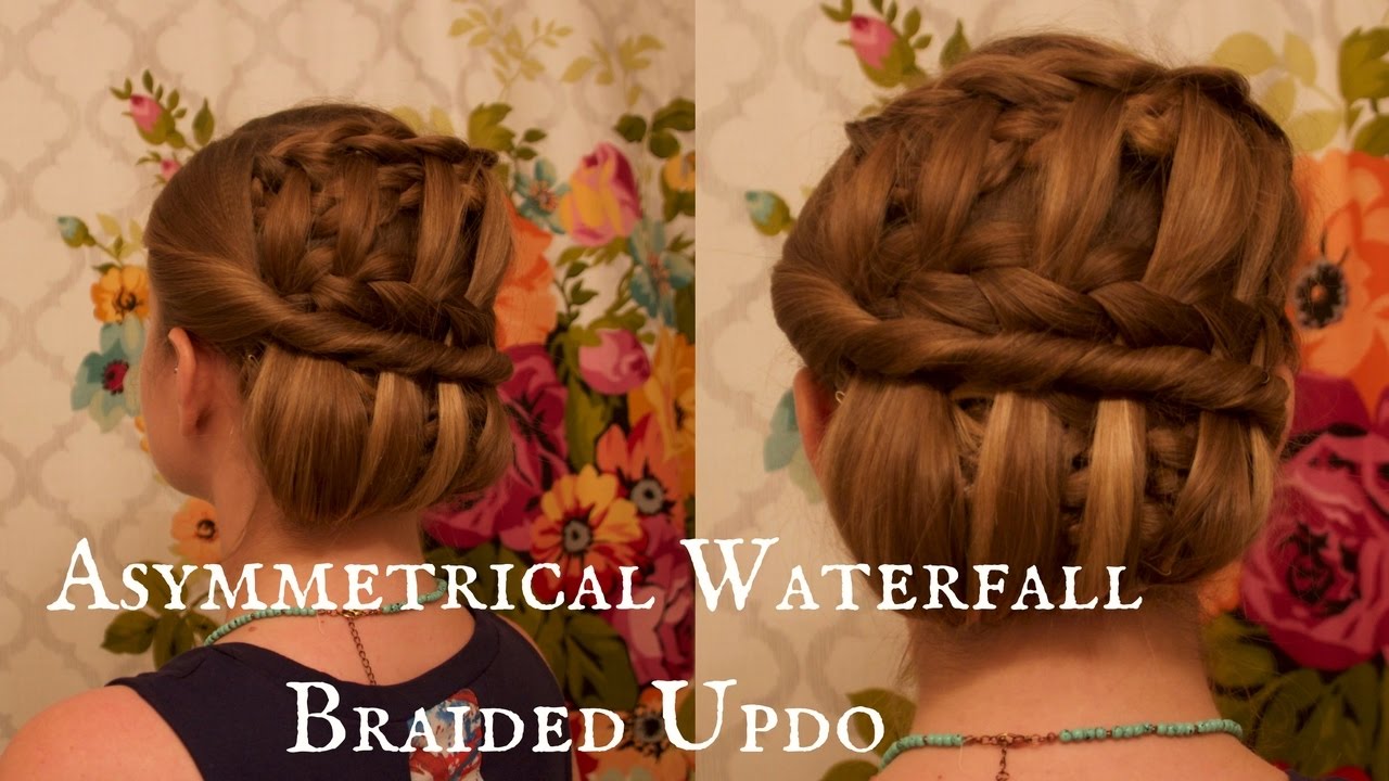 A Grecian, Viking Mashup: Asymmetrical Waterfall Braided Updo
