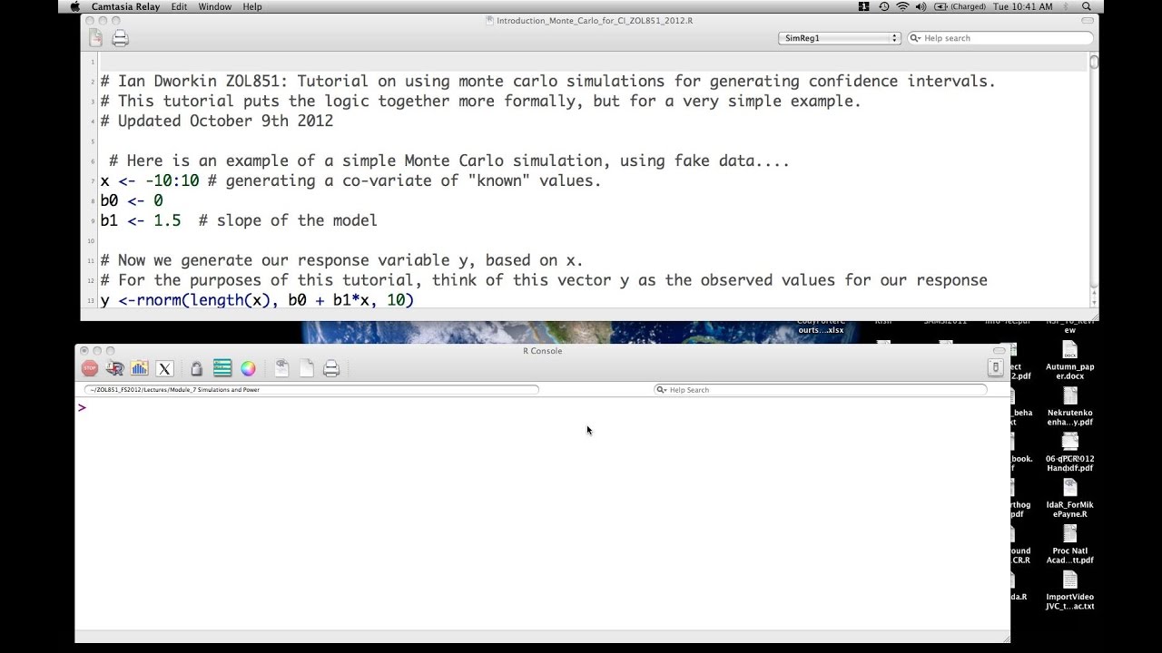 Using Monte Carlo simulations to generate confidence intervals in R
