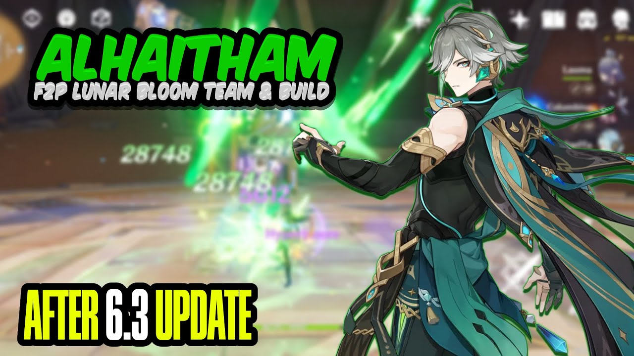F2P Alhaitham Lunar Charged Bloom Team & Build | Genshin Impact 6.3