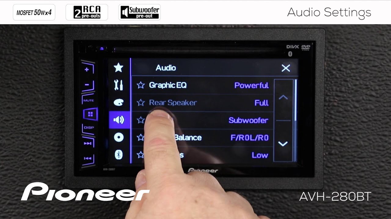 How To - AVH-280BT - Audio Settings