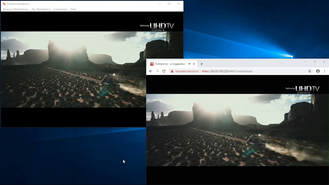 NoMachine Webplayer vs Amazon Workspaces Client