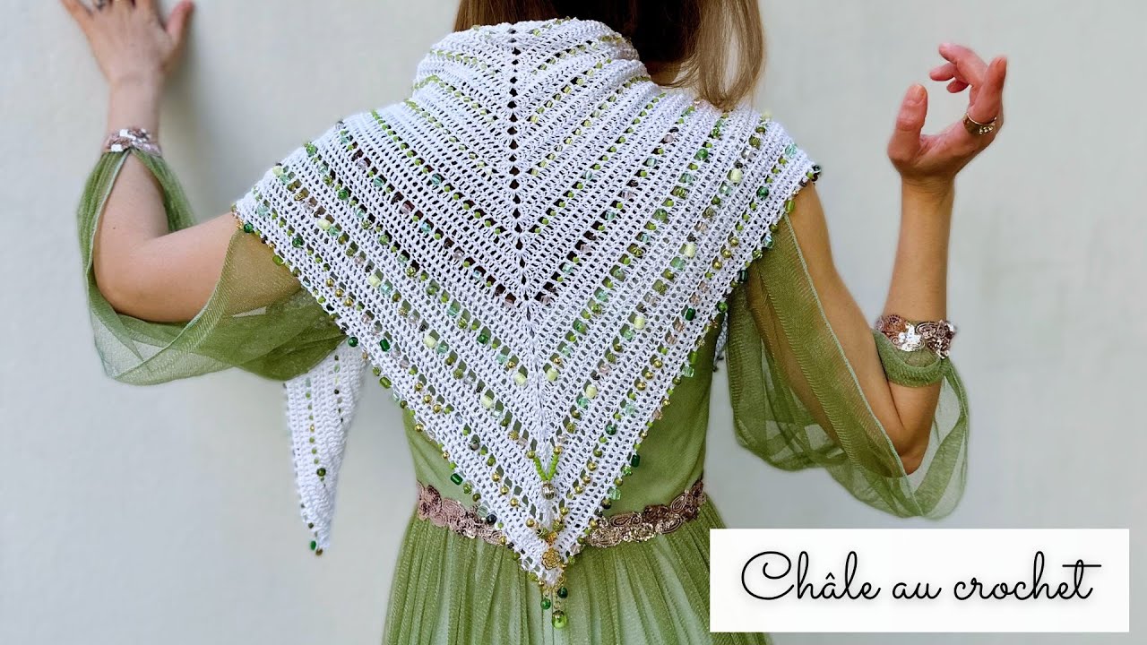 Châle au crochet FACILE | Modèle Dryades | Patron GRATUIT | Avec perles ☀️💐 COLLECTION URBAN MYTHIC