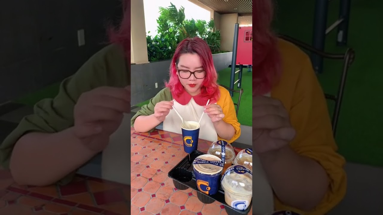 REVIEW CHEESE COFFEE | LU EATING #shorts