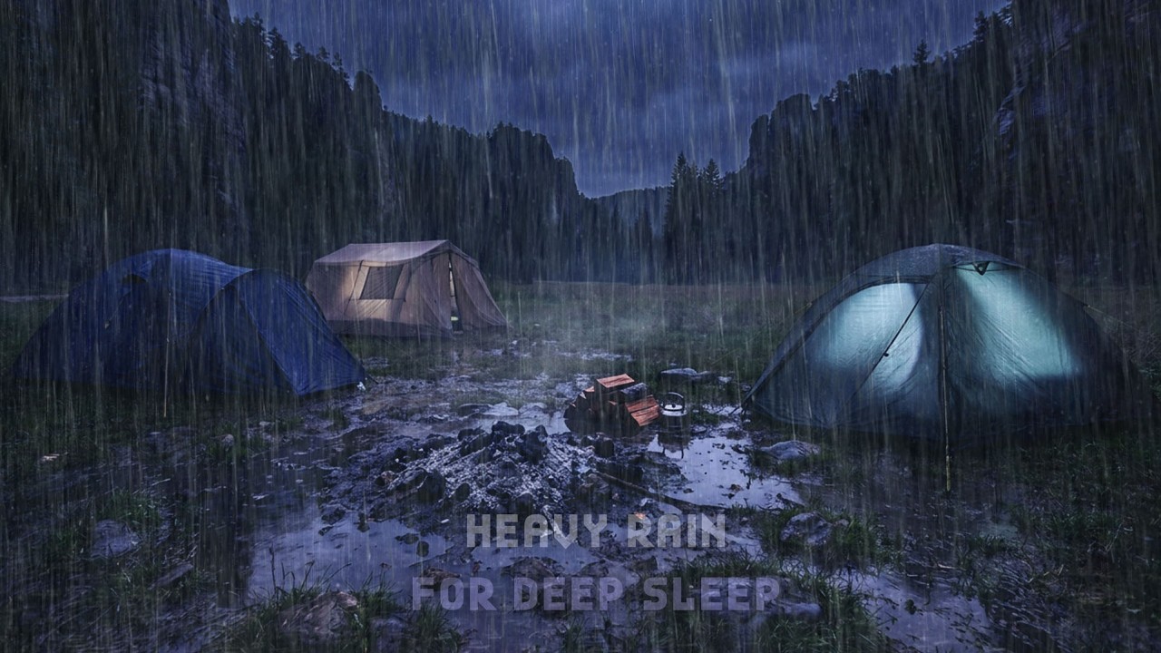 Mountain Camping in a Rainstorm 🌧️⛰️ Gentle Thunder Echoes Through the Night for Deep Sleep 😴🌙
