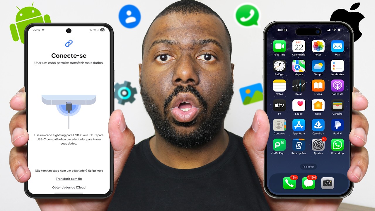 Como PASSAR todos os DADOS do iPhone para o Samsung Passo a Passo Fácil