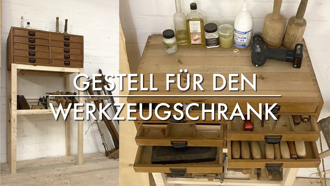 Roh und ungefiltert - Untergestell für alten Werkzeugschrank in Handarbeit