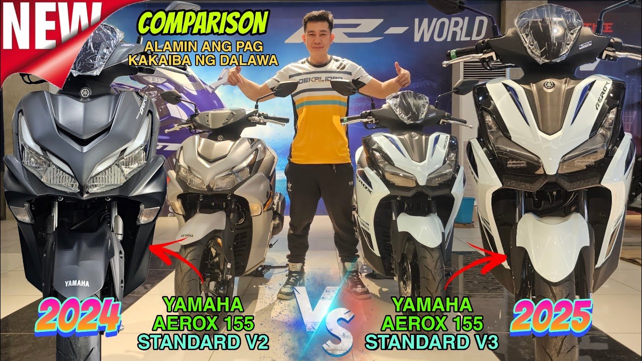 Yamaha Aerox 155 V2 and V3 Comparison