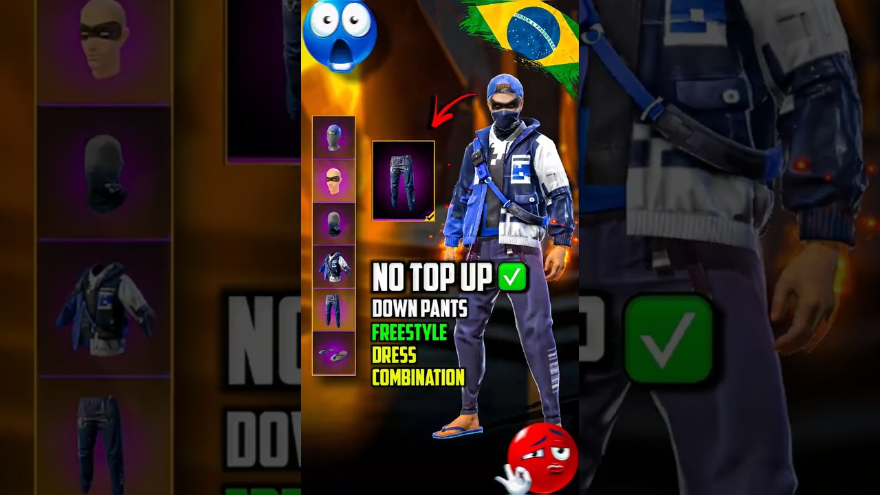BEST DUO 👑 FREESTYLE 🇧🇷 OUTFIT COMBOS 👺 WITH DAWN PANTS 🔥 FOR NO TOP UP PLAYERS ✅ FREE FIRE 🔥