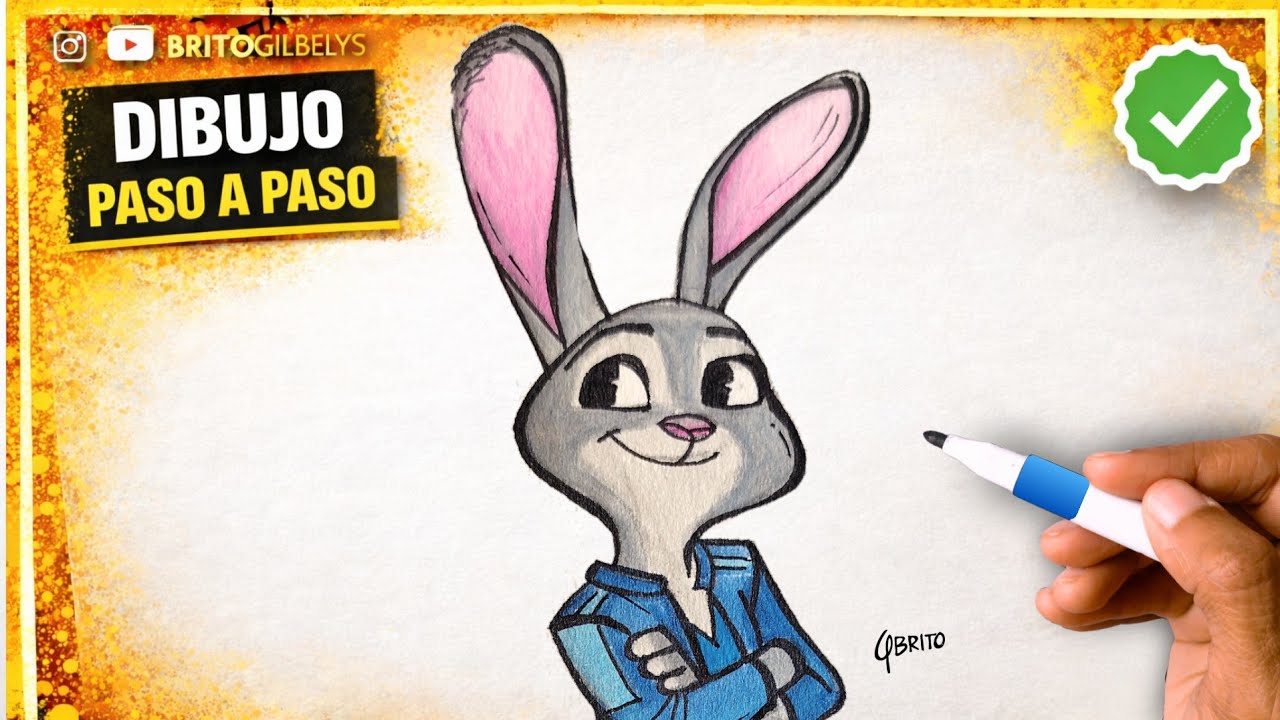 Como Dibujar a la CONEJITA de ZOOTOPIA ¡Fácil y Rápido! 🐰✨