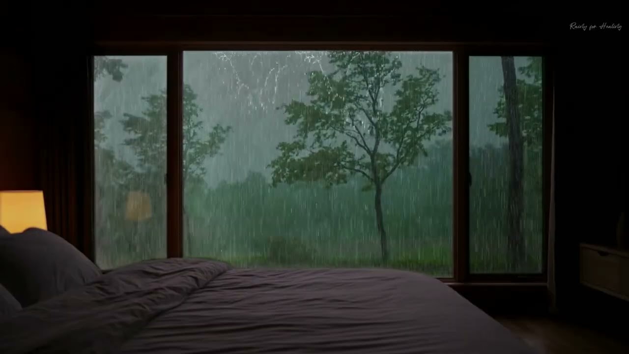 Best Heavy Rain Sounds for Relaxation 🌧️ Cozy Bedroom Ambience for Deep Sleep & Rest