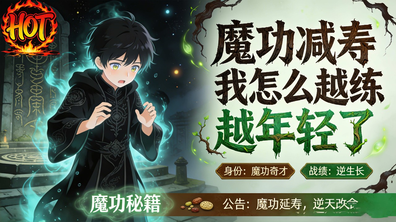✨【强推】《魔功减寿我怎么越练越年轻了》第1~60集叶不凡是一个修仙界的“老屌丝”，原本打算娶个老婆混吃等死，却被魔教妖女楚紫雪抓去当了炉鼎#穿越 #末世 #异能 ##动态漫画# 漫野推文