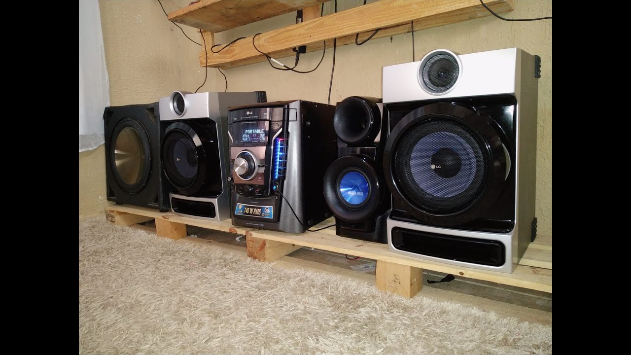 LG MCT705 com as caixas do MCD502, tamanho do imã impressionante