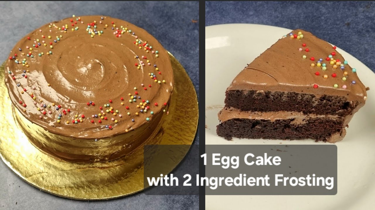 1 Egg Chocolate Cake With 2 ingredients Frosting | NO OVEN | CHOCOLATE CAKE RECIPE