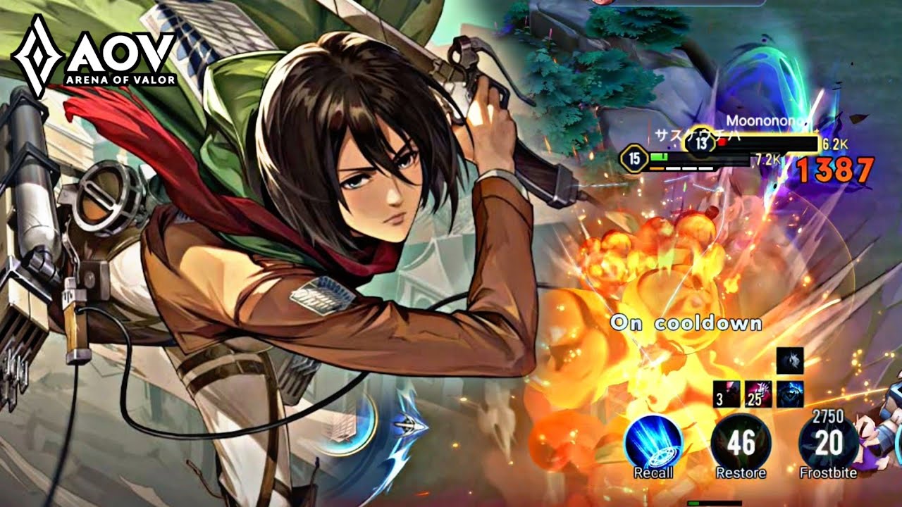 AOV : NEW SKIN AOI X MIKASA GAMEPLAY - ARENA OF VALOR