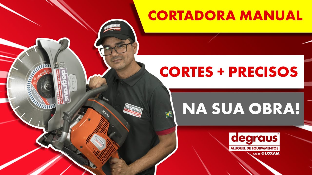 O melhor equipamento para cortar piso ou parede. Cortadora Manual à Gasolina.