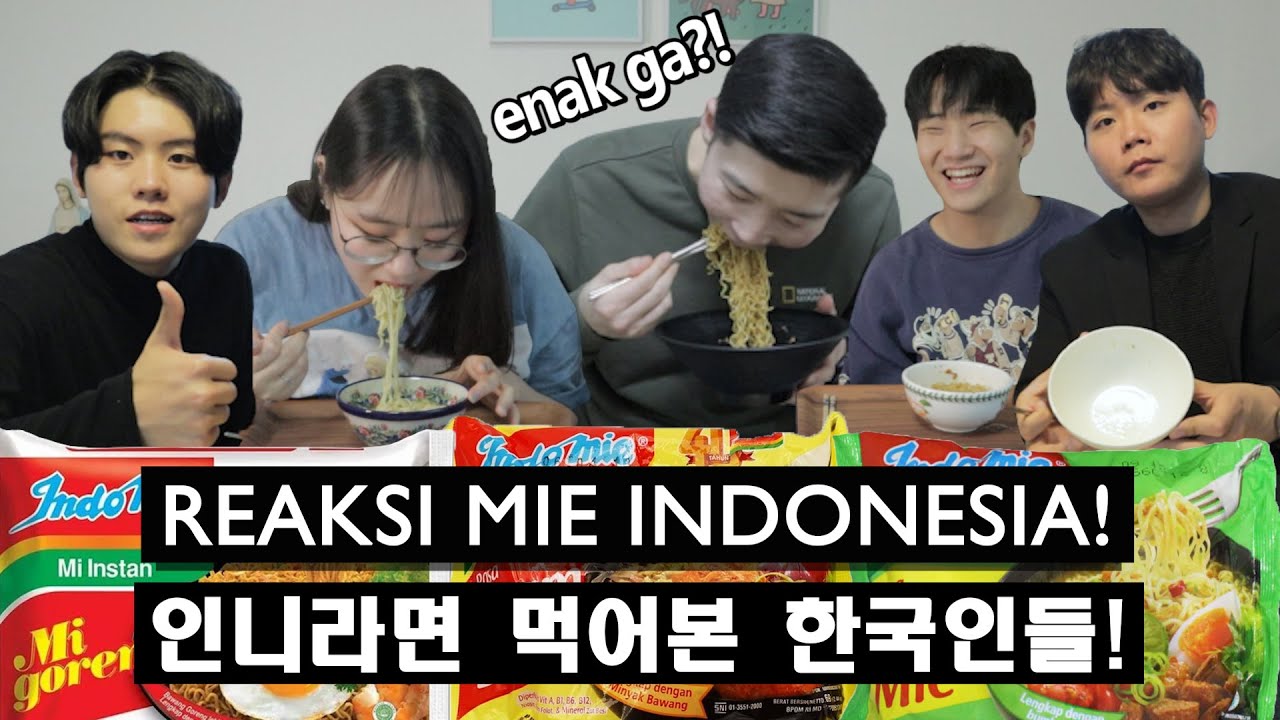 REAKSI ORANG KOREA MAKAN MIE INDONESIA!!