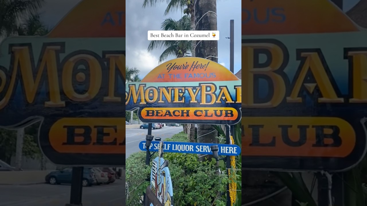 Visiting Cozumel? Make sure to stop by Money Bar Beach Club! | #cozumel #cozumelmexico #travelshorts