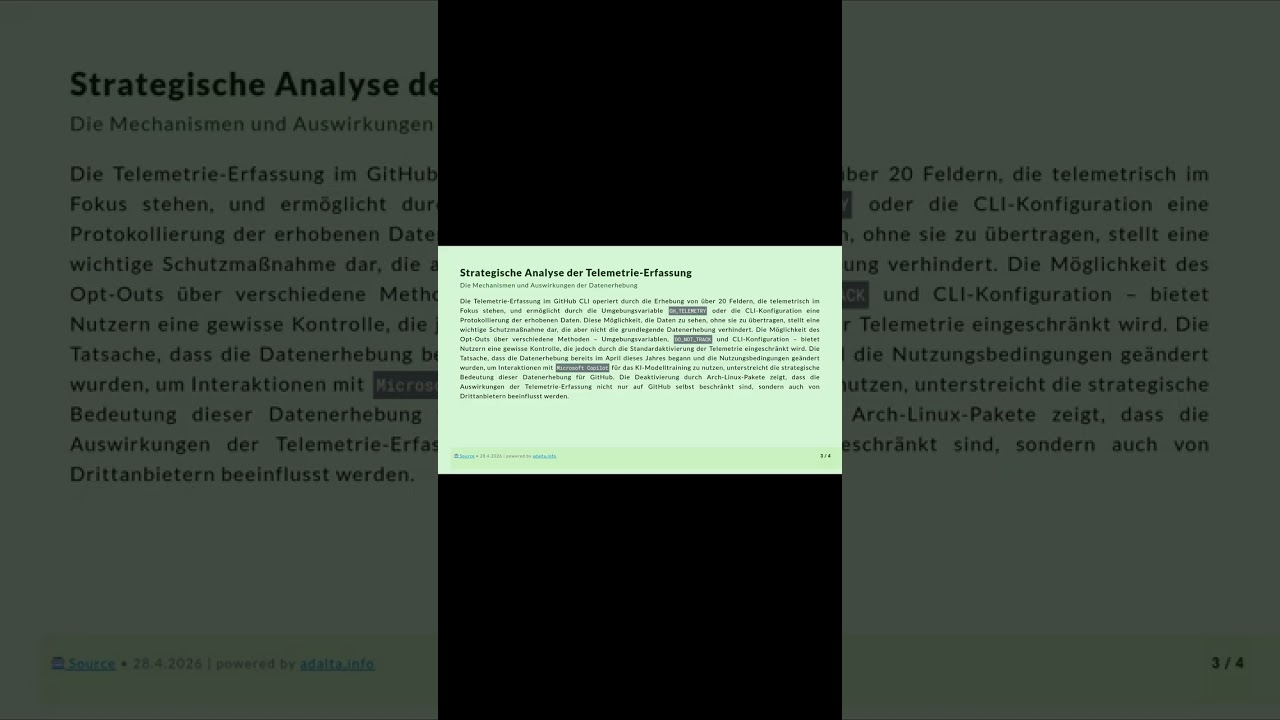 ✨ Standardm&auml;&szlig;ige Telemetrie-Erfassung im GitHub CLI &ndash; Eine Strategische Analyse