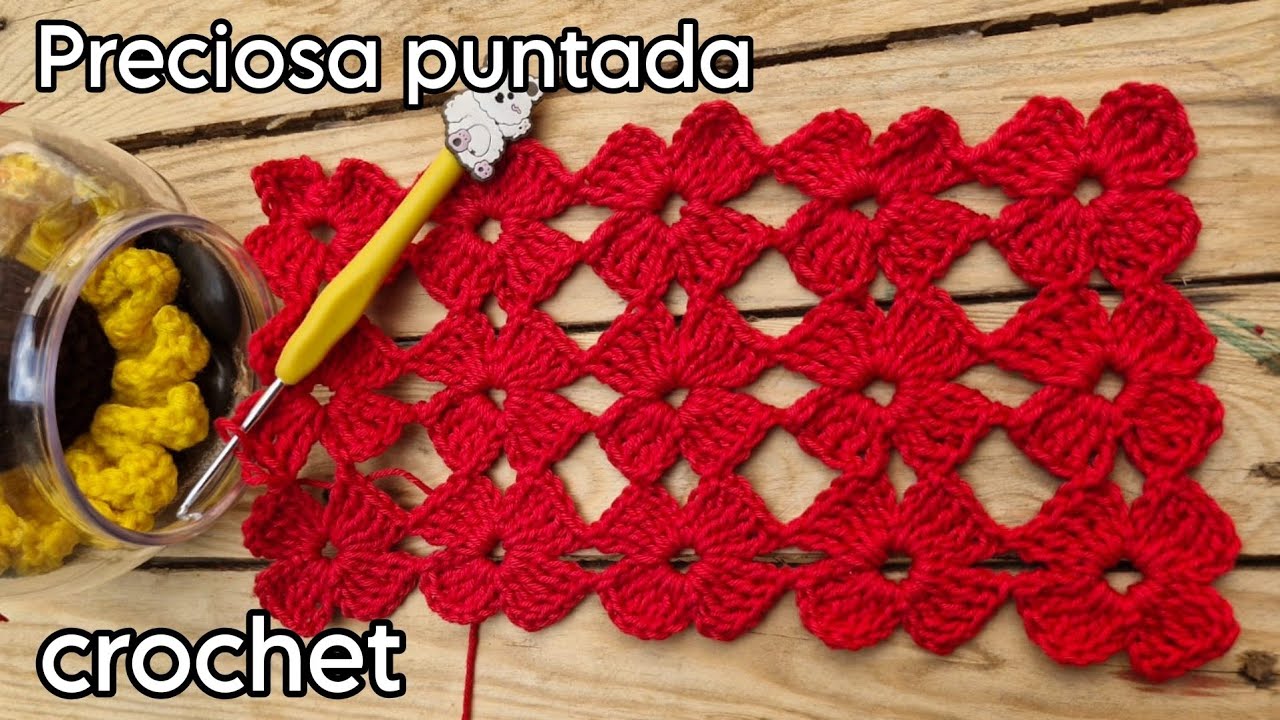 ¡Puntada de flores! a crochet muy HERMOSA tejidos a crochet en Español paso a paso