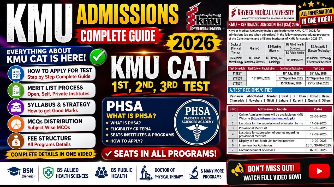 Полное руководство по KMU CAT 2026 | BSN, смежные медицинские науки, DPT, PHSA, структура оплаты,...