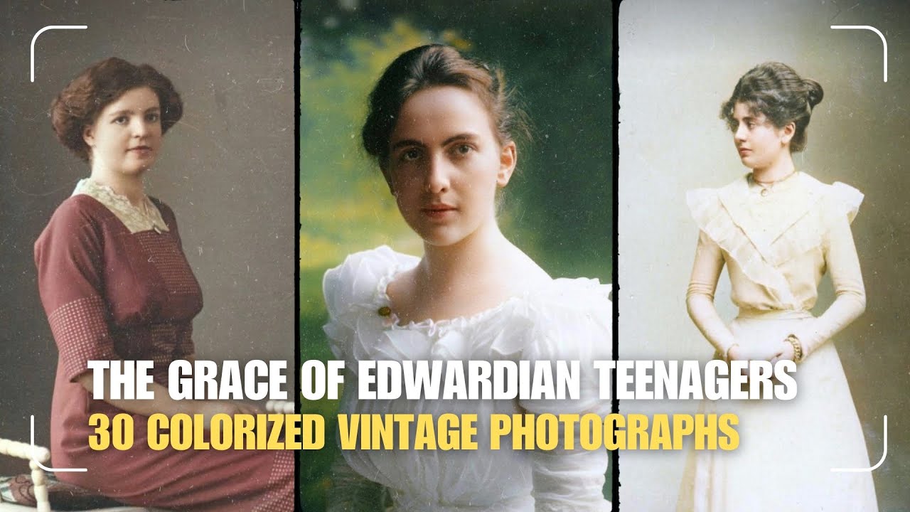 Edwardian Teenagers: Portraits of Youthful Female Grace / HD Colorized Photographs