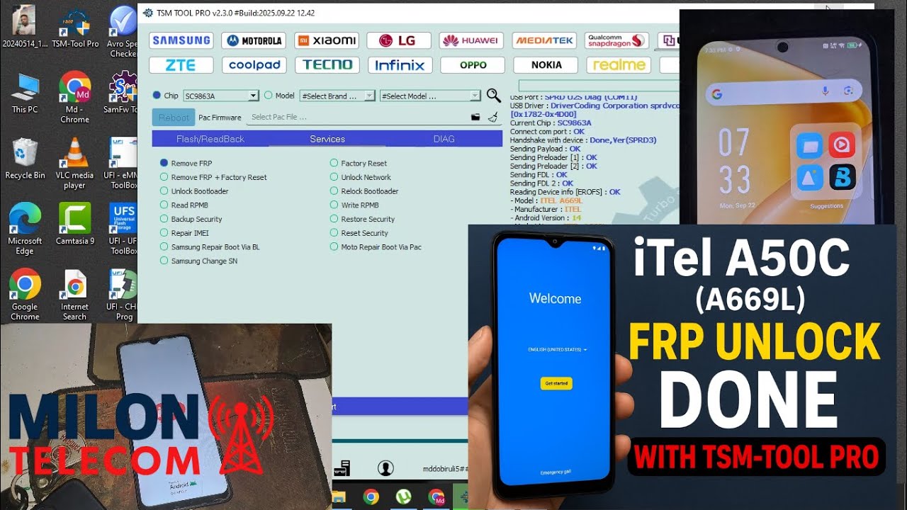 iTel A50C (A669L) FRP Unlock Done with TSM-Tool Pro | 100% Working Method 2025 | Milon Telecom