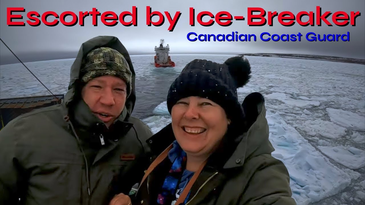 Escorted by Coast Guard Ice Breaker!  Blanc-Sablon ferry to Newfoundland