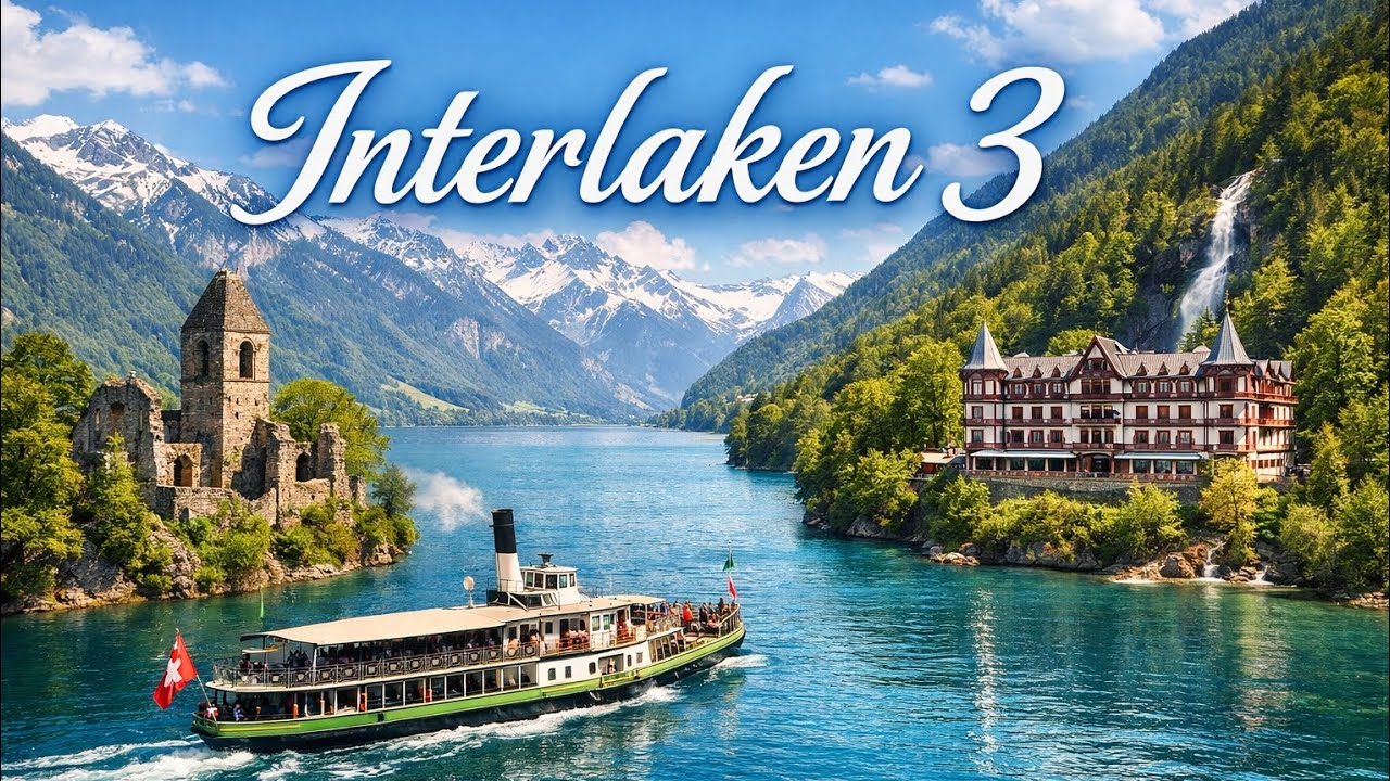 Interlaken 3 |Lake Brienz Cruise 🚤 | Stunning Swiss Alps Views in 4K (No Talking Travel Video) 🇨🇭✨
