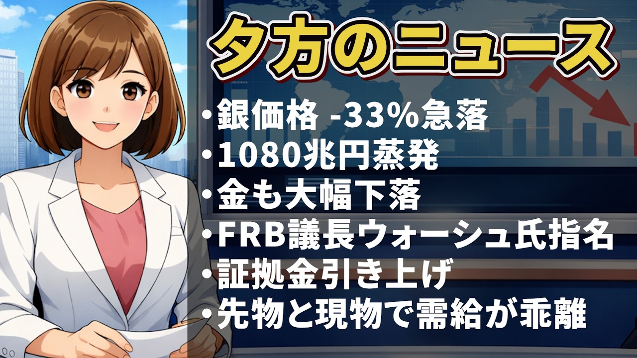 【金銀ショック】銀1080兆円蒸発…「FRB議長指名」だけじゃない、3つの増幅要因を分析