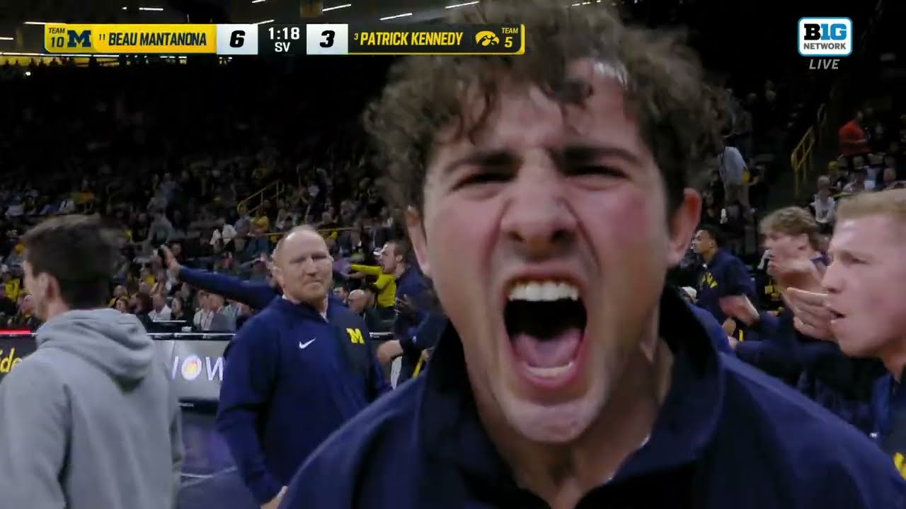 174 lbs: Michigan's Beau Mantanona vs. Iowa's Patrick Kennedy | Michigan Wrestling