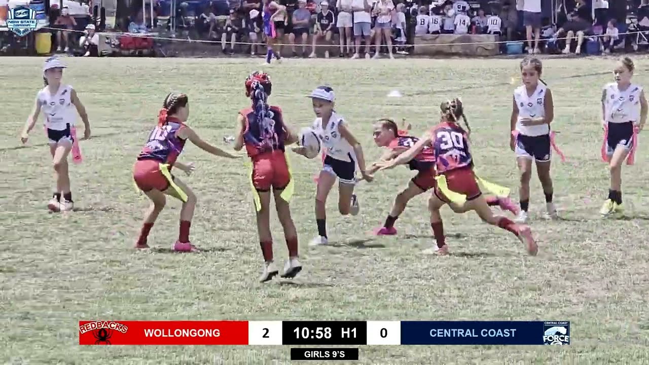 2026 Oztag Junior State Cup - 9 Girls - Round 2 Wollongong Redbacks vs Central Coast Southern Region