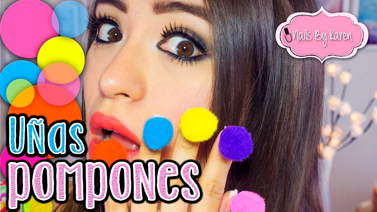 Uñas con POMPONES | - pom-pom nails