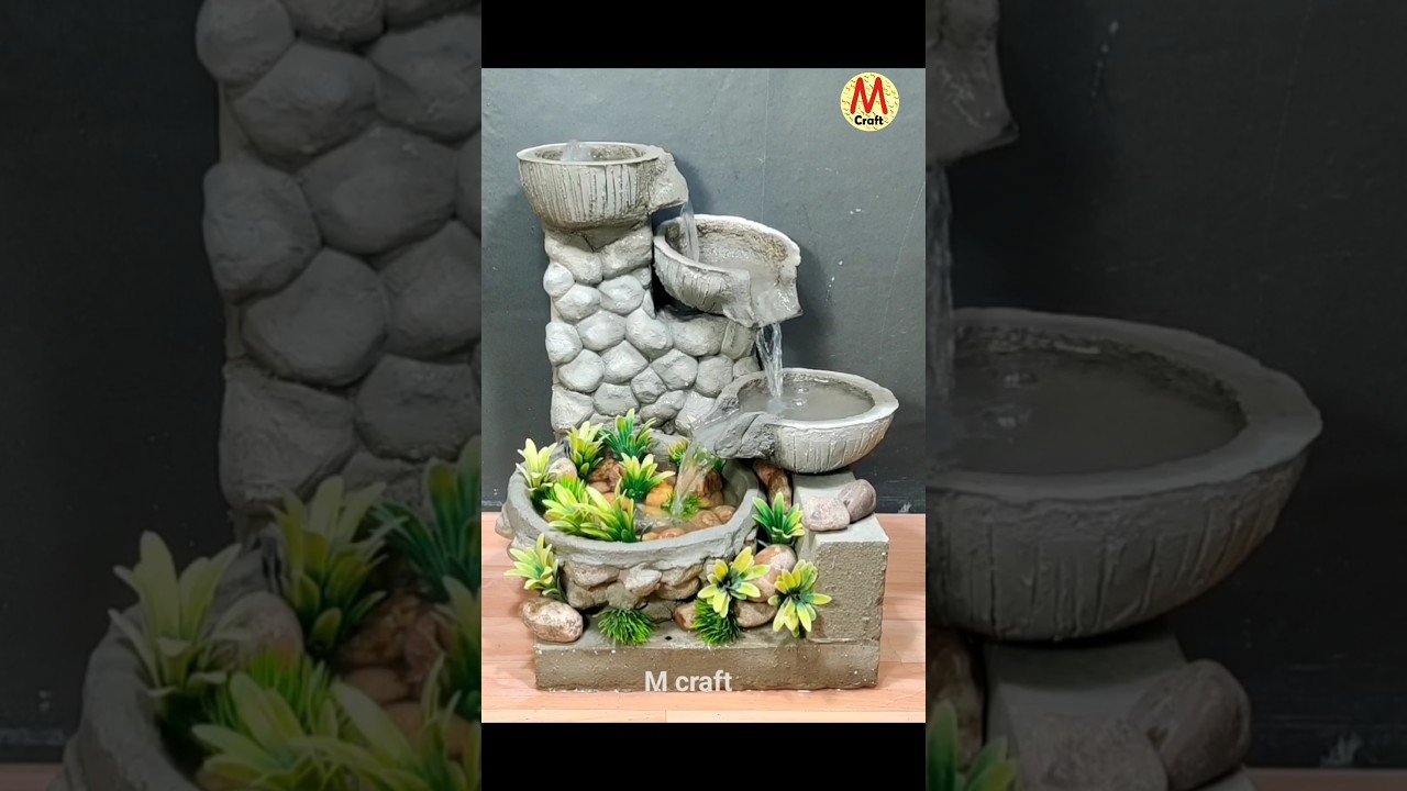 Amazing cemented tabletop waterfall fountain 😍
