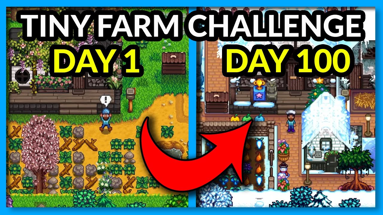 I Played 100 DAYS of Stardew Valley BUT on a TINY FARM | Smallest Farm EVER! | Stardew Valley