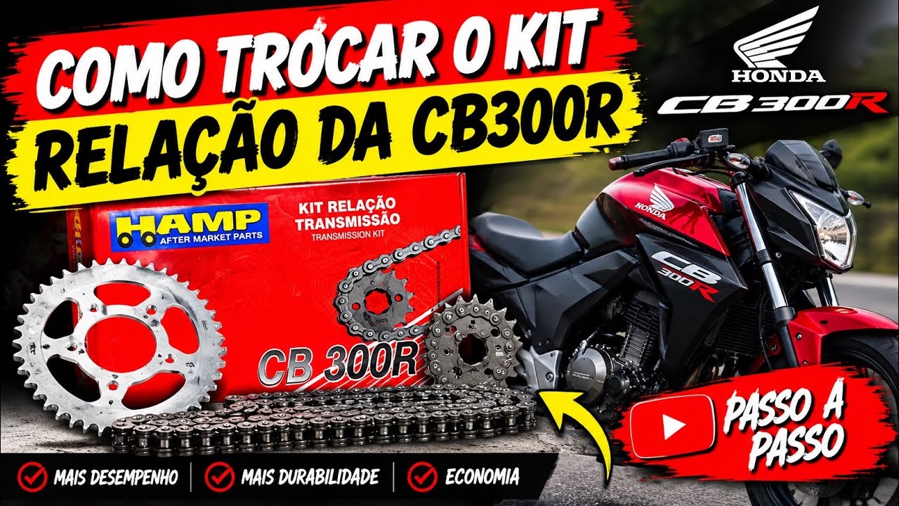 Como trocar o kit Relação da CB300R
