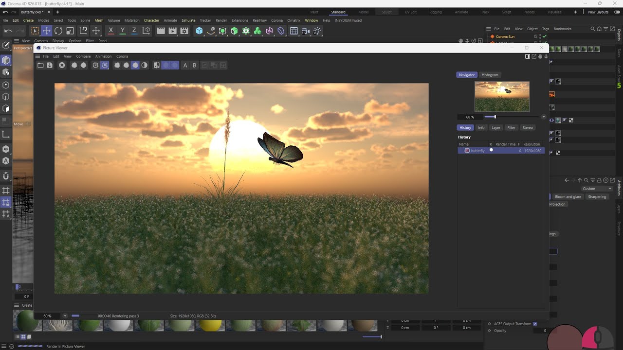 butterfly animation with cinema 4d