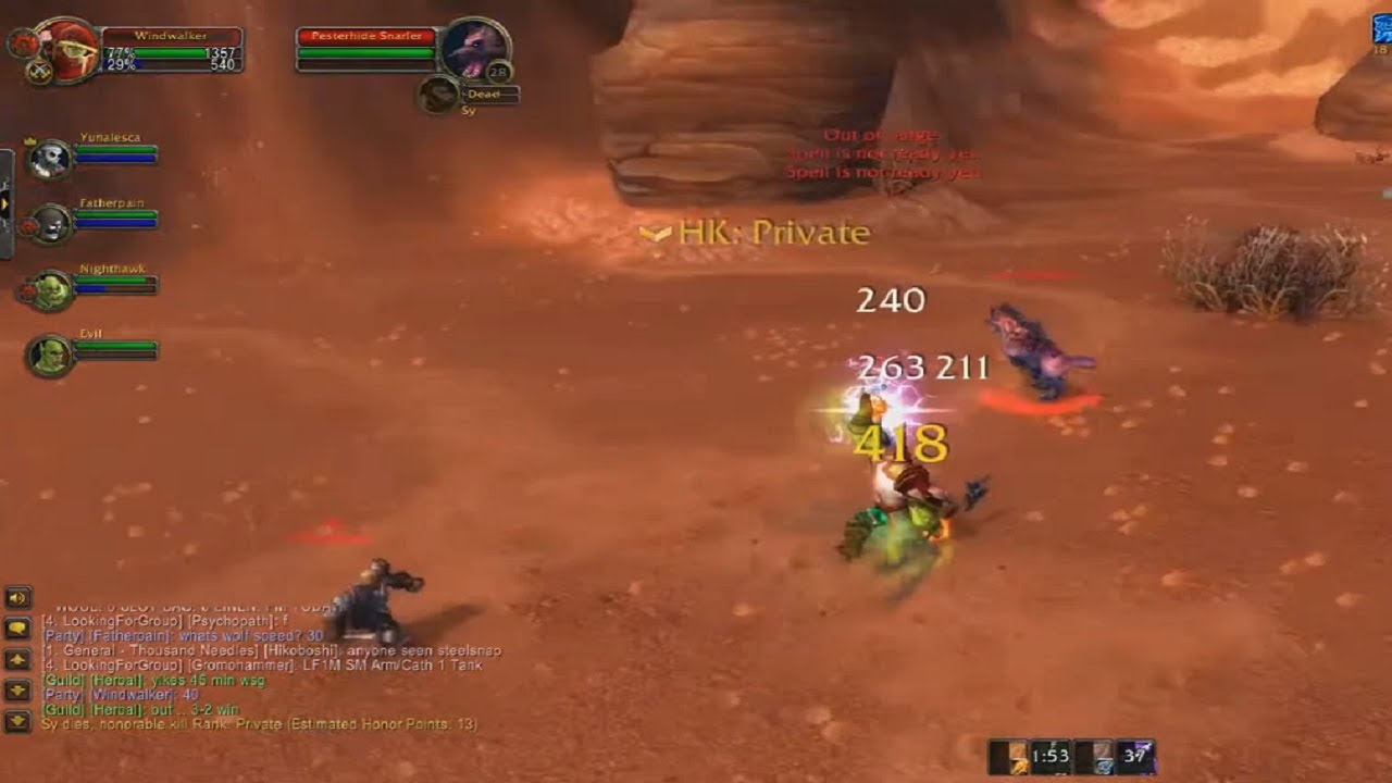 This is why I prefer to level with Windfury 1-40 on a PVP server