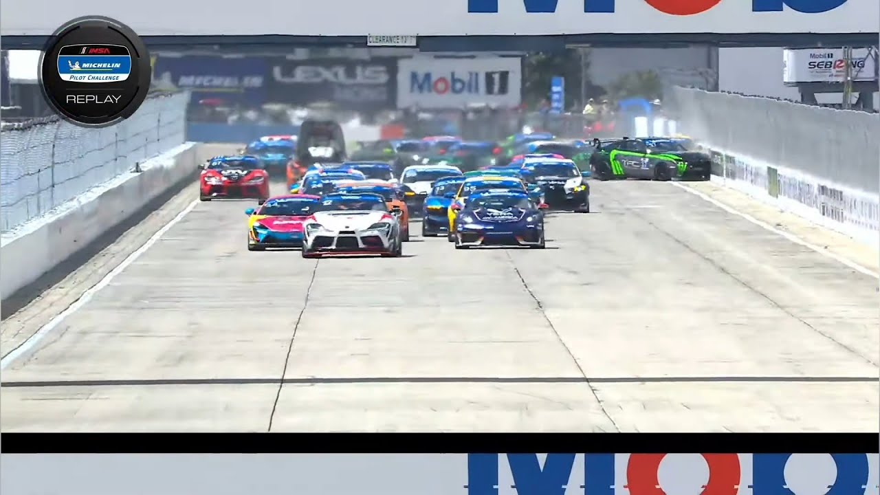 Multi-car crash before the start line | Michelin Pilot Challenge - Sebring