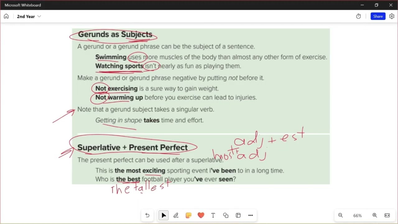 Gerunds as Subjects - Superlatives + Present Perfect