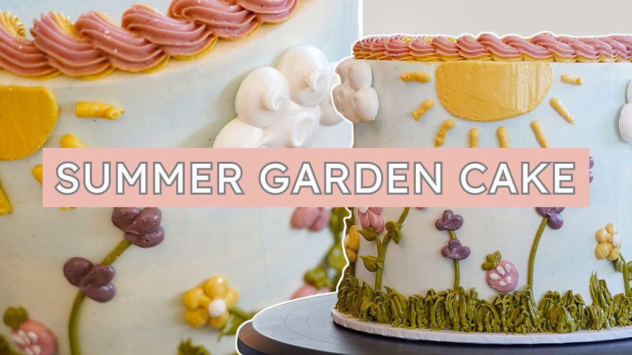 Summer Garden Cake! With Piped Buttercream Details | Georgia's Cakes
