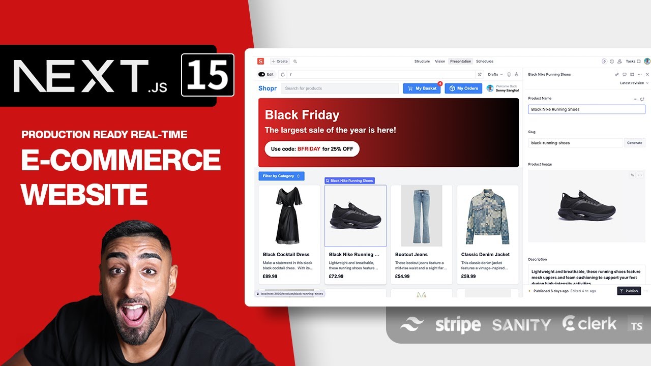 🔴 Let's build a Full Stack E-Commerce App with NEXT.JS 15 (Sanity, Stripe, Clerk, Tailwind, TS)