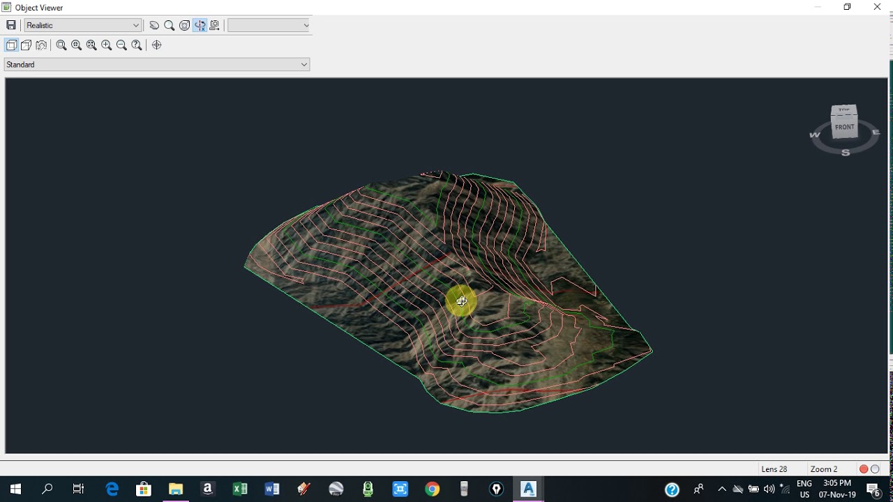 How to attach image to a surface, how to check flow directions and catchment area in civil 3d (L#15)