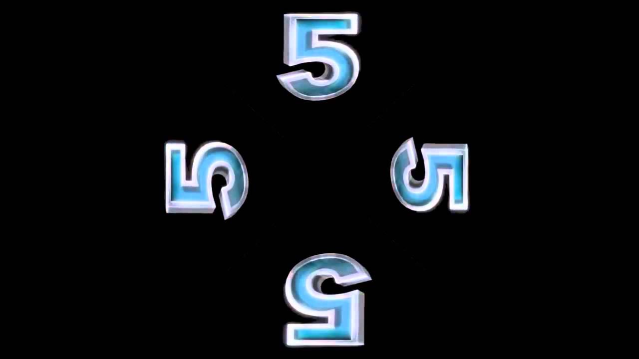 Counting 3 2 1 on hologram Technology Video for 4 face Holographic Pyramid 4 face view