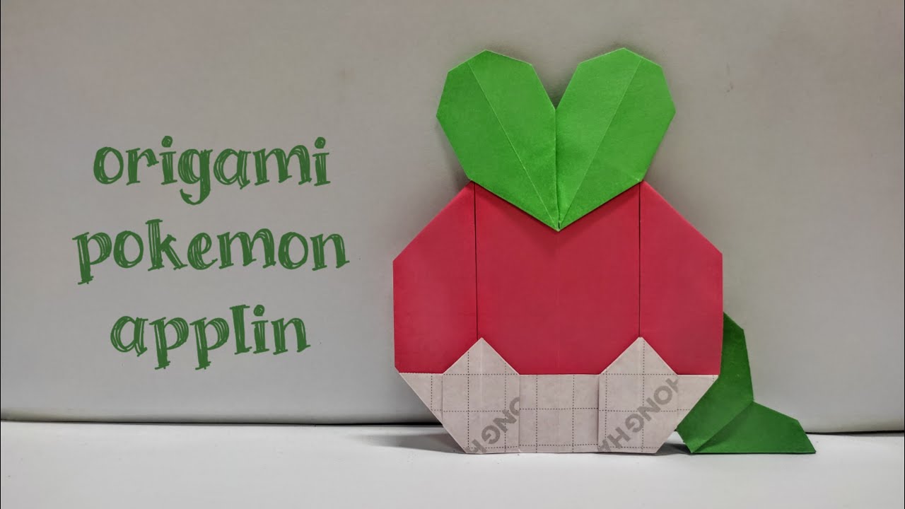 Origami Pokemon Applin Easy - How To Make A Paper Pokemon Applin Easy - Origami Instructions