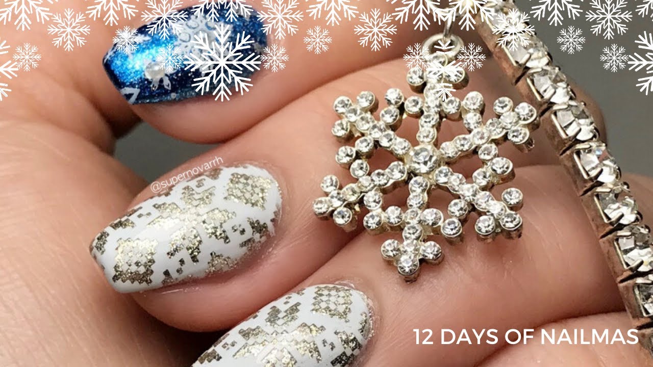 Pearlescent Snowflake Holiday Nail Stamping Tutorial | 12 Days of Nailmas
