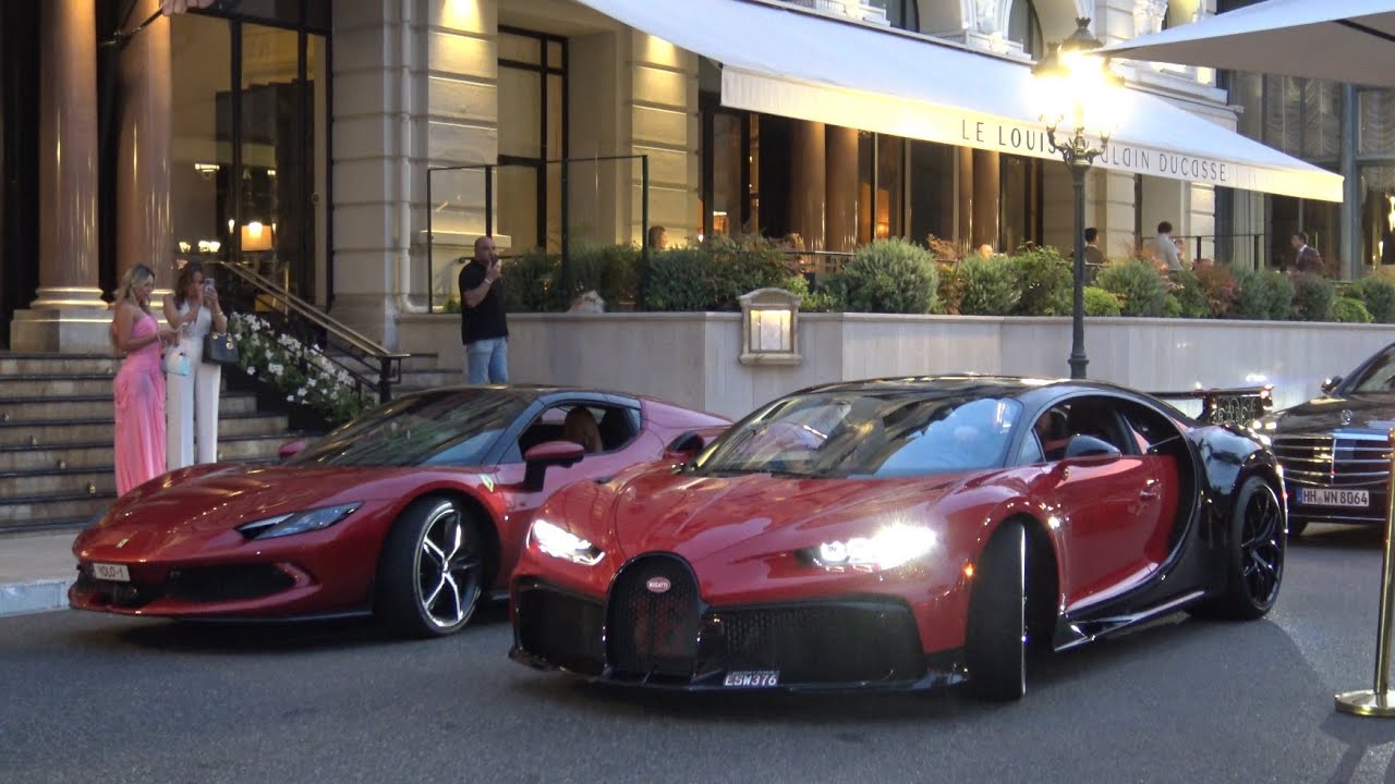 Supercars Monaco Night life : Chiron Pur Sport, 599GTO, Revuelto, Aventador SV, #monaco #supercars