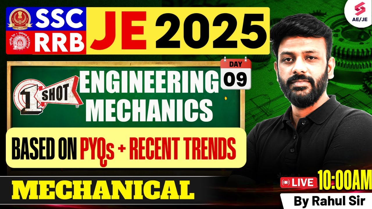 Engineering Mechanics for SSC JE/ RRB JE 2025 | SSC JE/ RRB JE Mechanical Classes by Rahul Sir